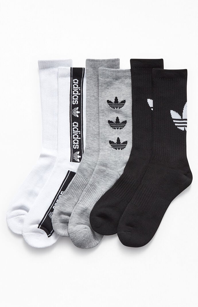 adidas Triple Brand Three Pack Crew Socks | PacSun