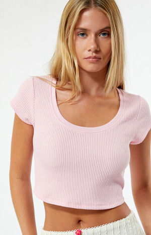 Miley Scoop Neck Cropped T-Shirt image number 2