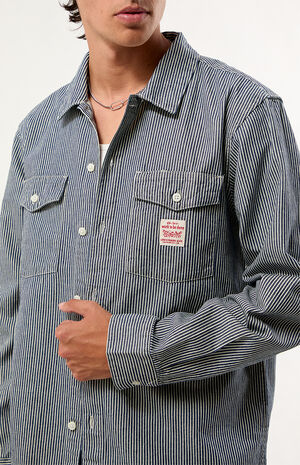 Striped Long Sleeve Worker Shirt image number 5