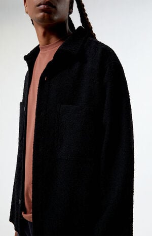 Oversized Wooly Solid Shacket image number 2