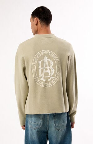 Green Le Palais Quarter Zip Polo Sweater image number 2