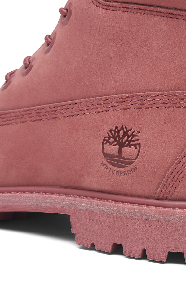 Timberland Women's Red Premium 6inch Waterproof Lace-Up Boots