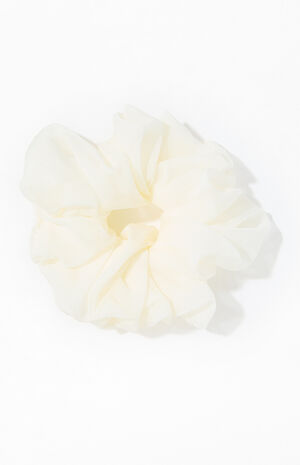 Ivory Jumbo Chiffon Hair Scrunchie image number 1