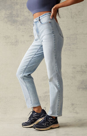 Light Blue Curve Straight Leg Jeans image number 3