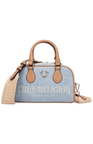 Denim Logo Mini Satchel Crossbody Bag image number 1