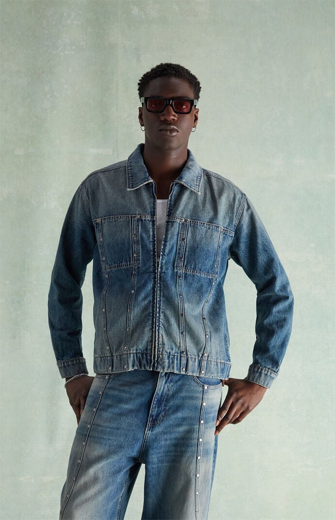 RARE DNM EDIT Medium Blue Studded Denim Jacket