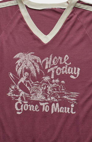 80s Here Today Gone to Maui V-neck Graphic T-Shirt image number 3