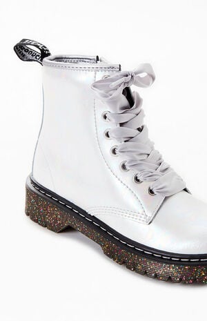 Kids 1460 Silver Metallic Boots image number 6