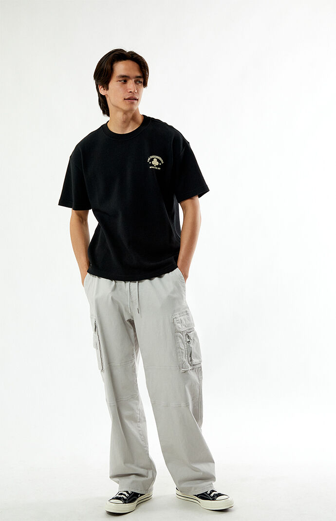 PacSun Black Clove Waffle Knit Oversized T-Shirt | PacSun