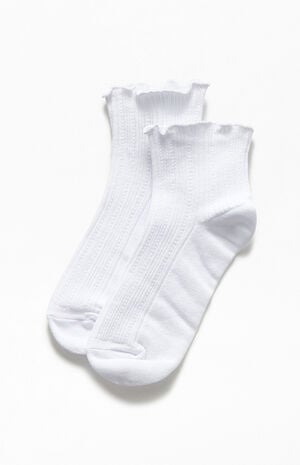 White Ruffle Socks image number 1