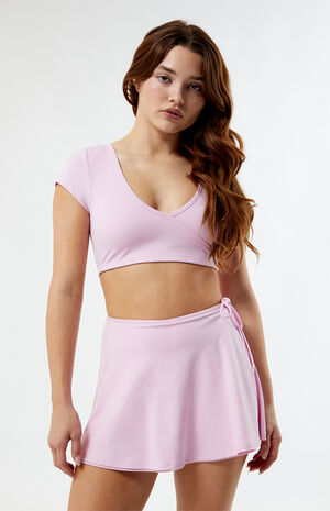 PAC WHISPER Active Pink Anya Surplice Bra Top image number 1