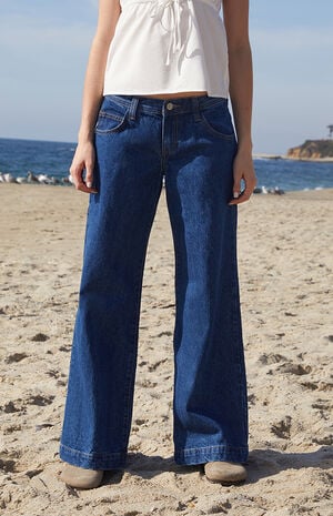 Dark Indigo Gracie Low Rise Baggy Carpenter Jeans image number 1