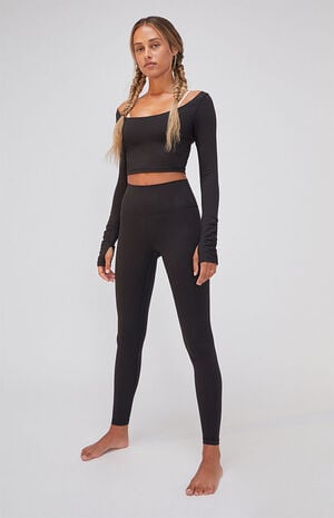 PAC WHISPER Black Active Franchise Yoga Pants image number 1