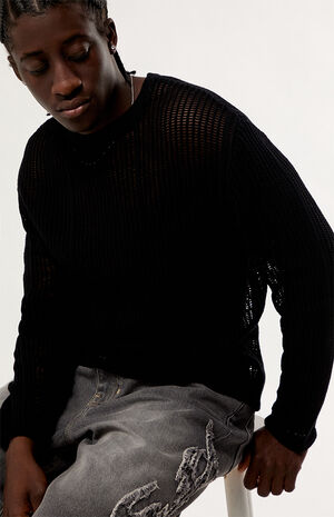 Sunset Open Knit Crew Neck Sweater image number 4