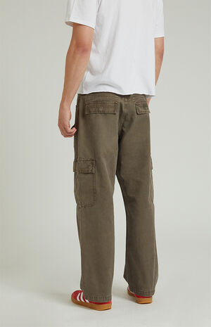 Brown Baggy Cargo Jeans image number 4