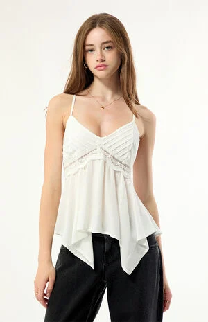 Priya Asymmetrical Lace Babydoll Top image number 1