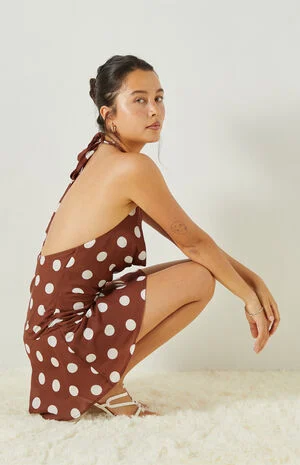 Tate Polka Dot Cowl Mini Dress image number 1
