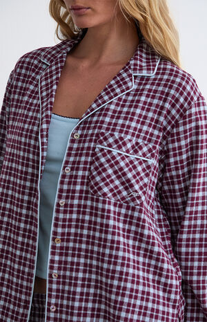 Flannel Long Sleeve Pajama Shirt image number 2