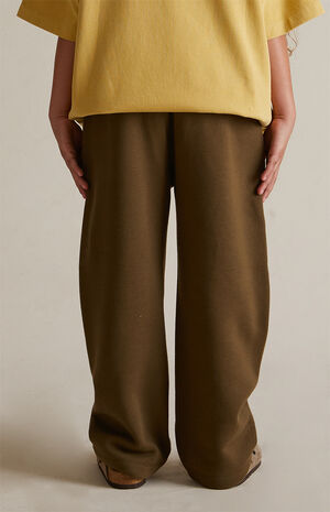 Kids Olive Fleece Relaxed Sweatpants image number 6