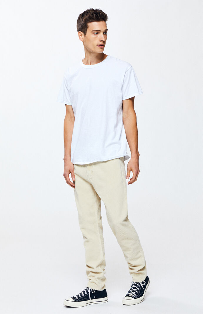Khaki Slim Taper Corduroy Pants