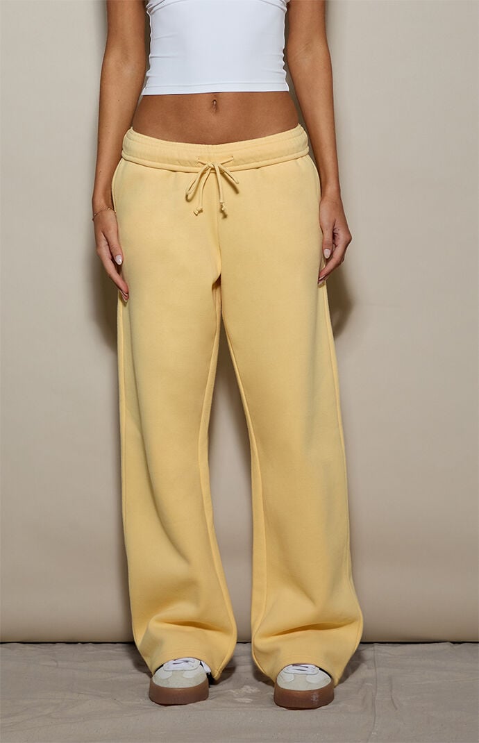 Pacsun Yellow Ultra Soft Fleece Baggy Sweatpants | Pacsun