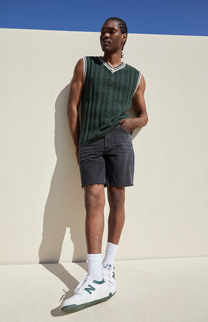 Eco Black Cut Off Denim Shorts image number 2