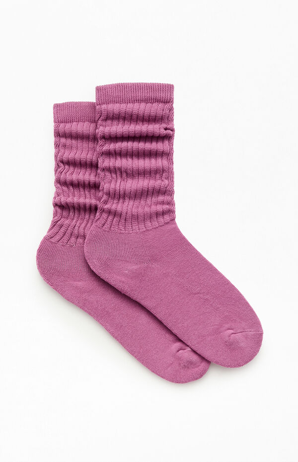 Pacsun Berry Slouchy Crew Socks