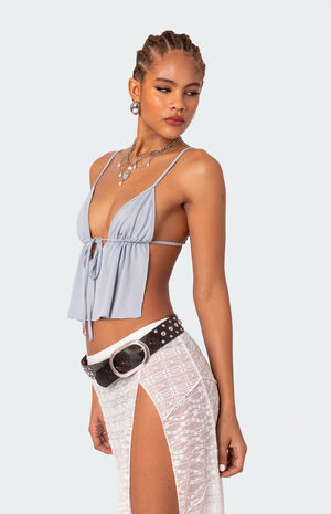 Rylee Tie Front Open Back Top image number 2