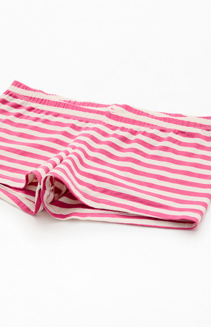 John Galt Red & White Striped Boxer Shorts