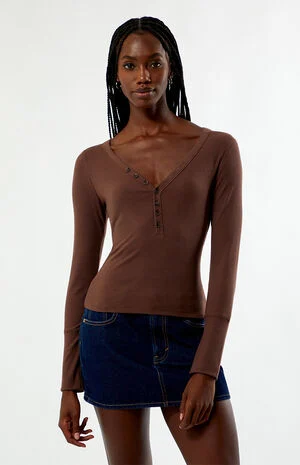 Payton Long Sleeve Henley Top image number 2