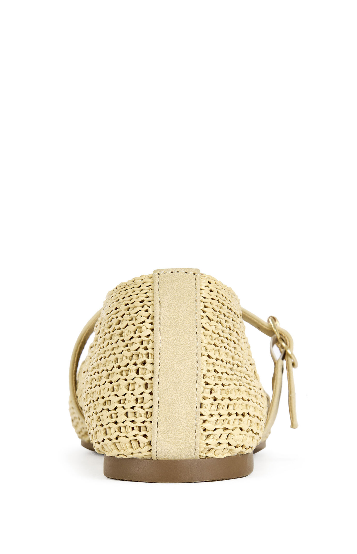 AZALEA WANG Women's Kalenna Beige Woven Ballet Flats