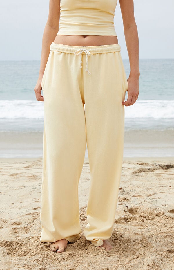 John Galt Yellow Anastasia Tie Baggy Sweatpants