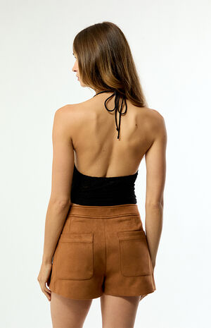 Cheyenne Faux Suede Fringe Shorts image number 4
