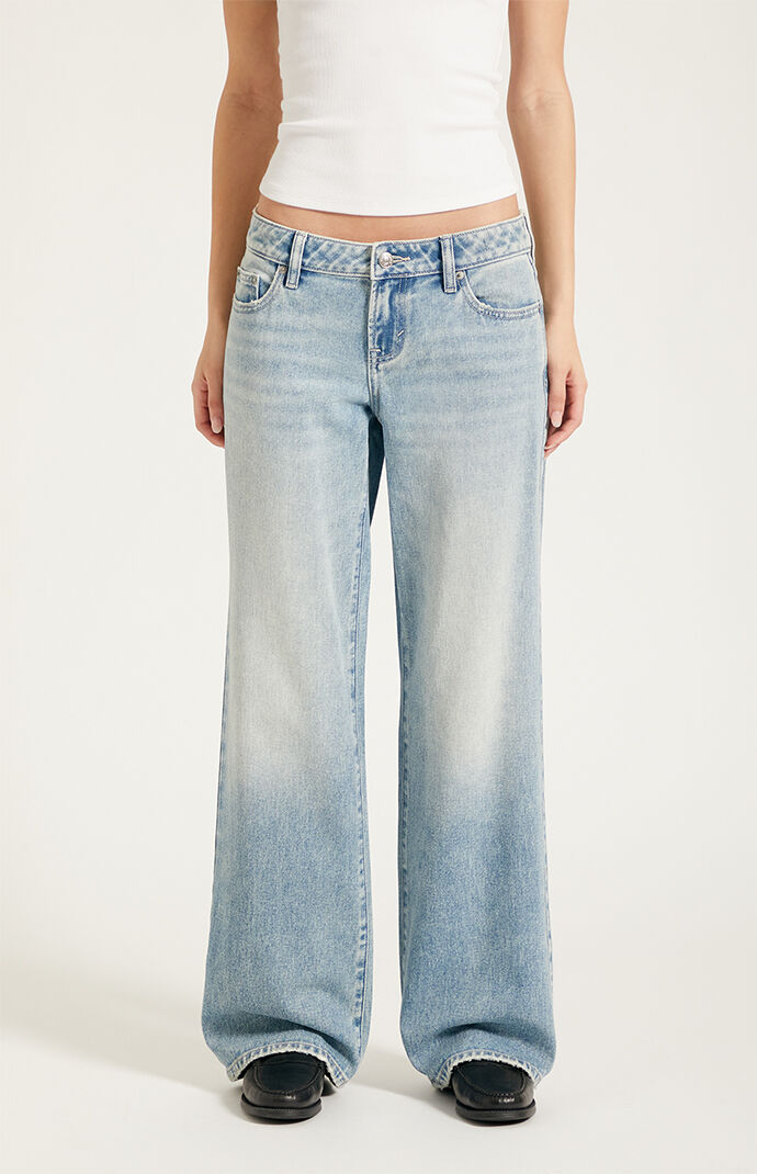 Pacsun Zoe Low Rise Girlfriend Jeans Light Blue