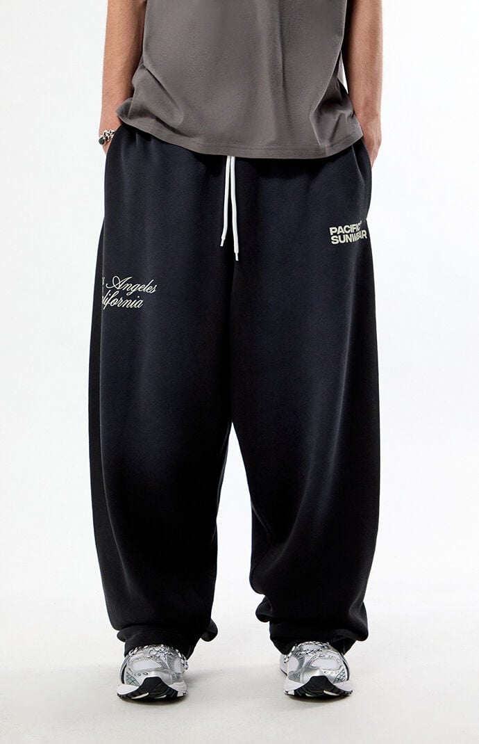 Pacsun Washed Black Terrain Straight Leg Sweatpants