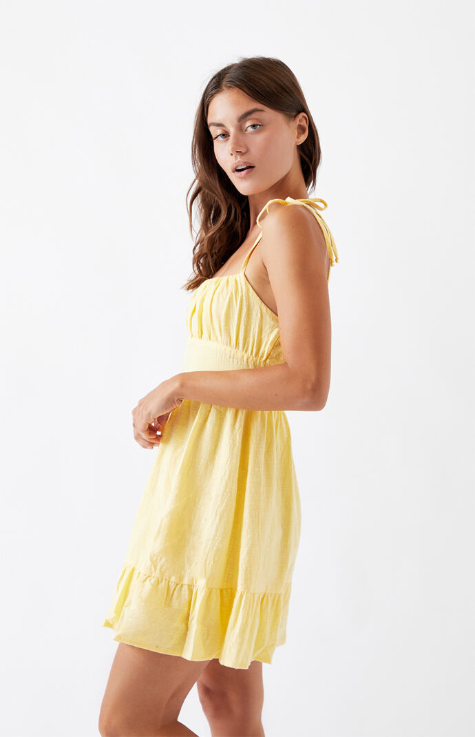 Textured Tie Strap Mini Dress
