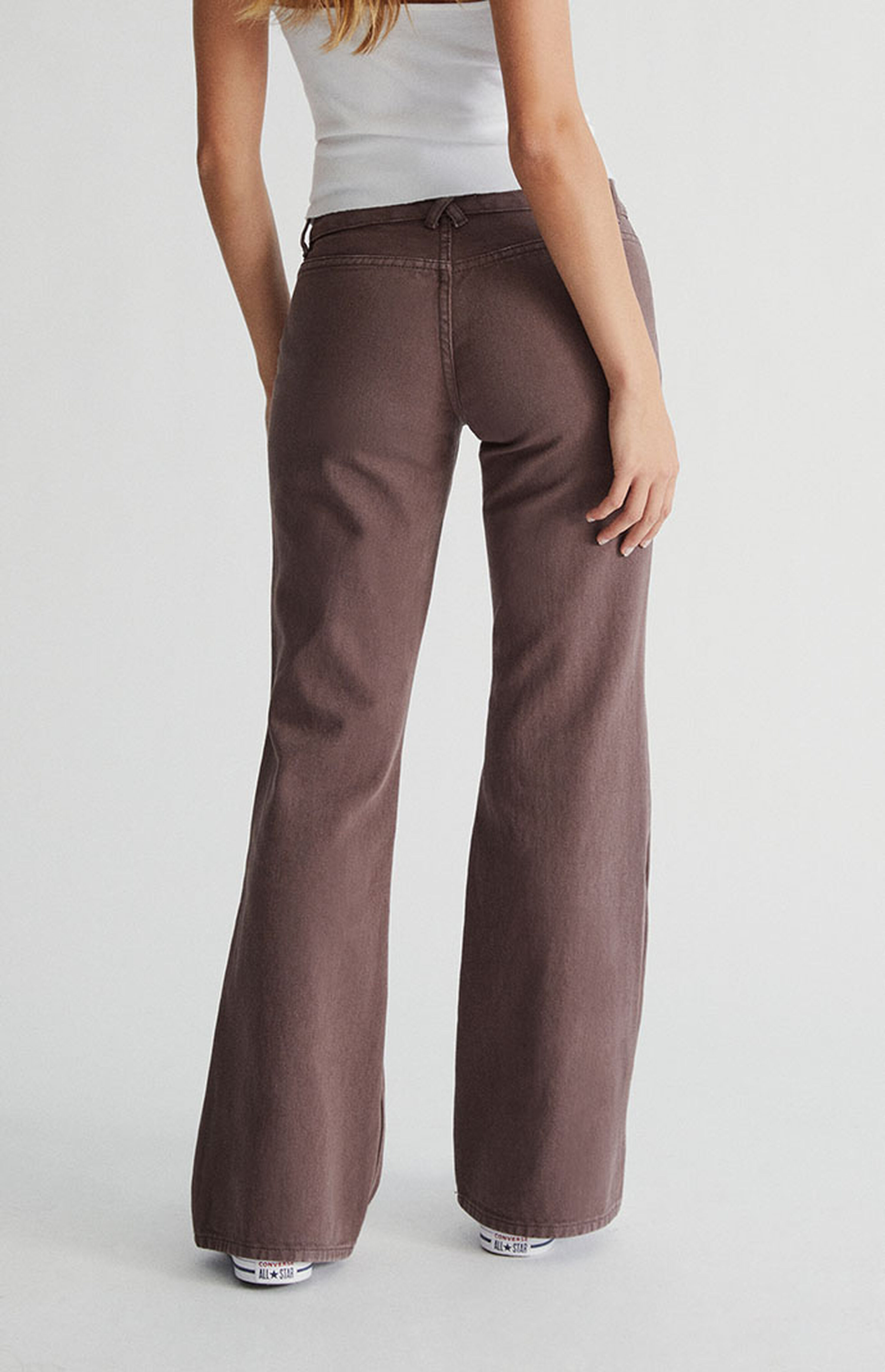 PacSun Brown Low Rise Cargo Flare Jeans PacSun