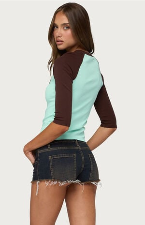 Irva Contrast Raglan Top image number 3