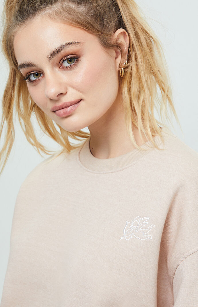 Cherub Embroidery Fleece Sweatshirt