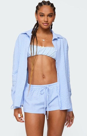 Lira Oversized Gingham Button Up Shirt image number 1