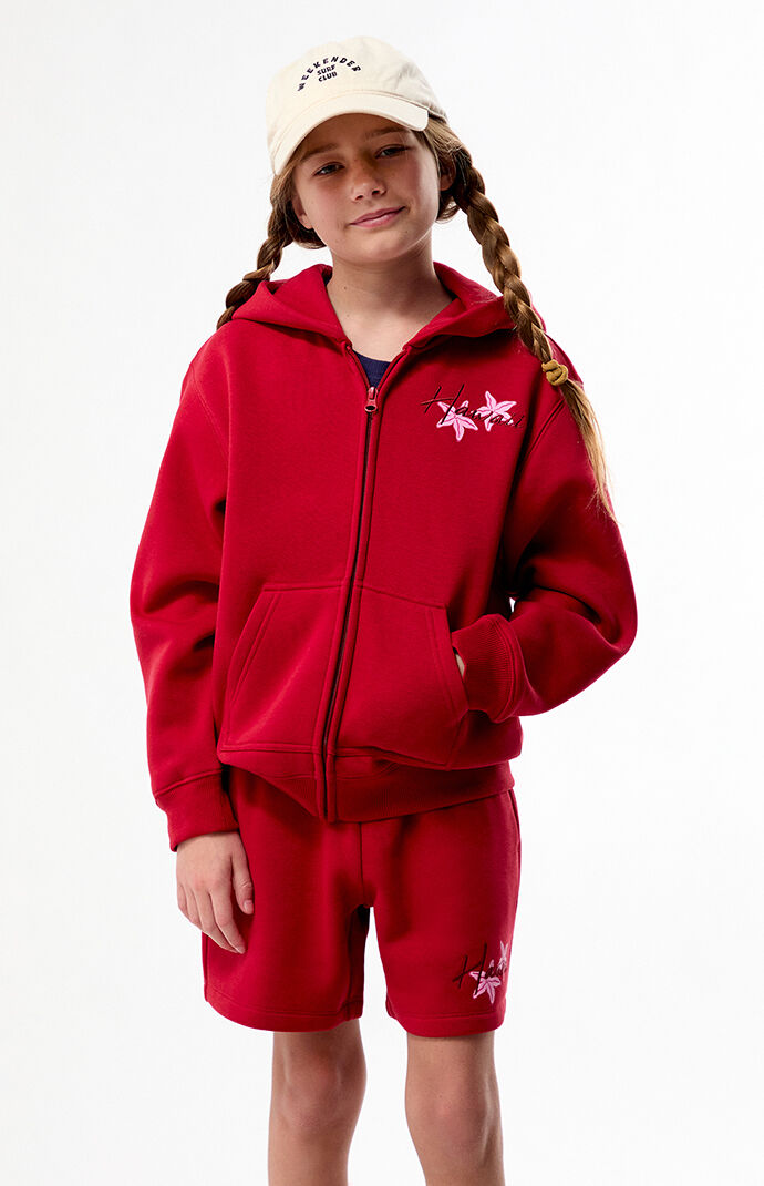 Pacsun Kids Hawaii Embroidered Full Zip Hoodie