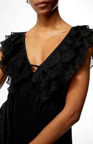 Greta Plisse Lurex Mini Dress image number 3