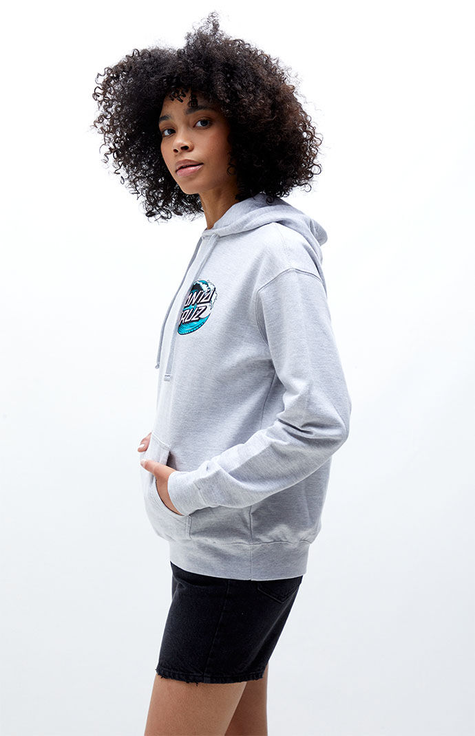 Santa Cruz Heather Grey Wave Dot Hoodie 