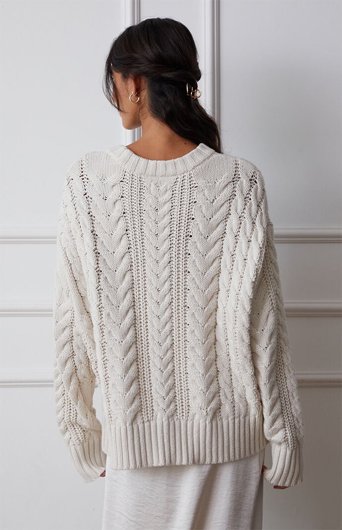 LA Hearts Rory Cable Knit Oversized Sweater PacSun