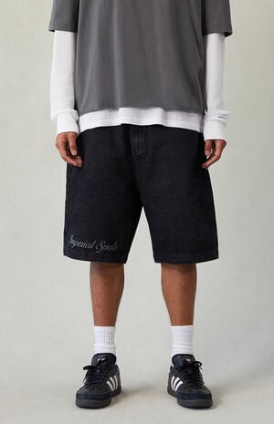 Imperial Sports Guild Black Baggy Denim Shorts