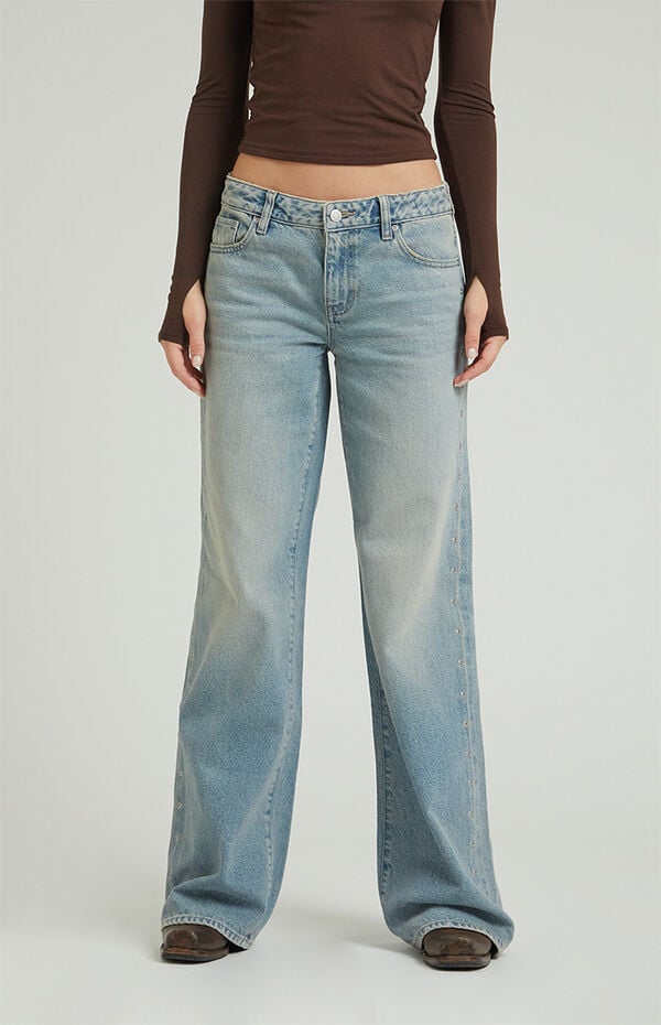 Pacsun Casey Low Rise Baggy Jeans Grommet Light Indigo
