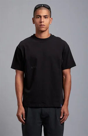 Black Vintage Wash Heavyweight Oversized T-Shirt image number 2