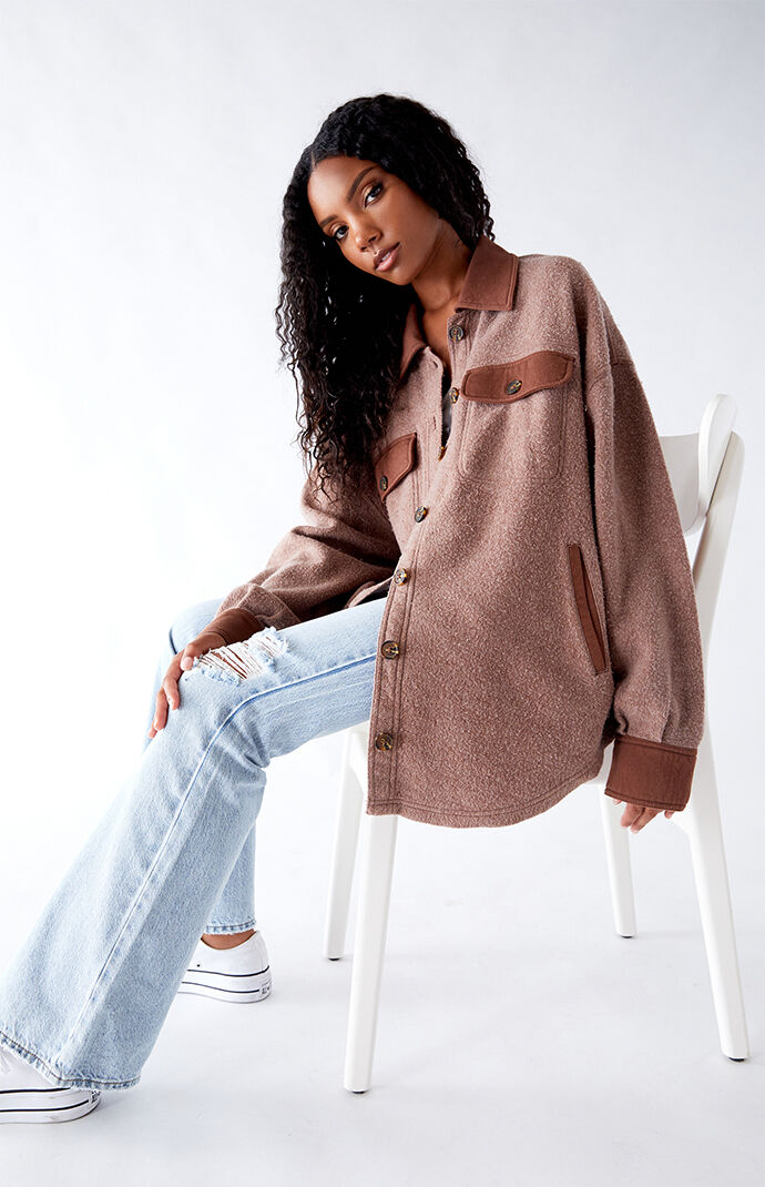 Pacsun homecoming button down jacket hot sale