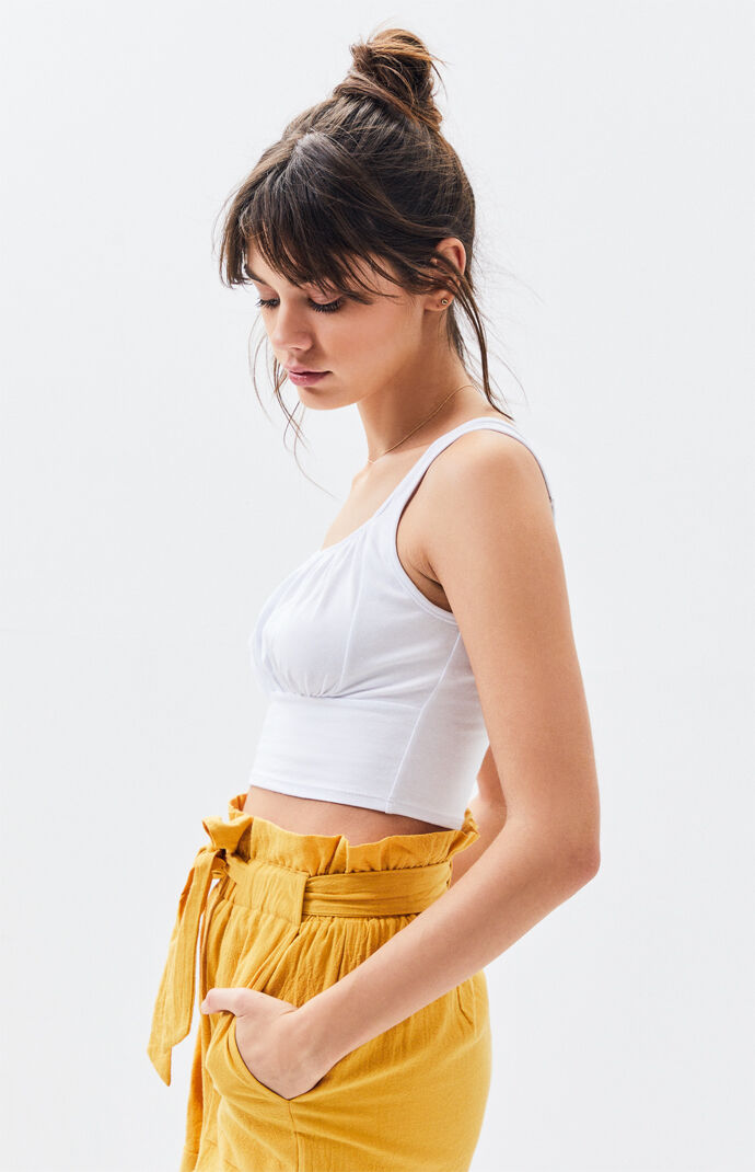Rose Gathered Tank Top
