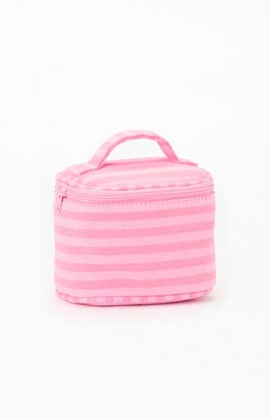 Pink Striped Makeup Bag image number 2